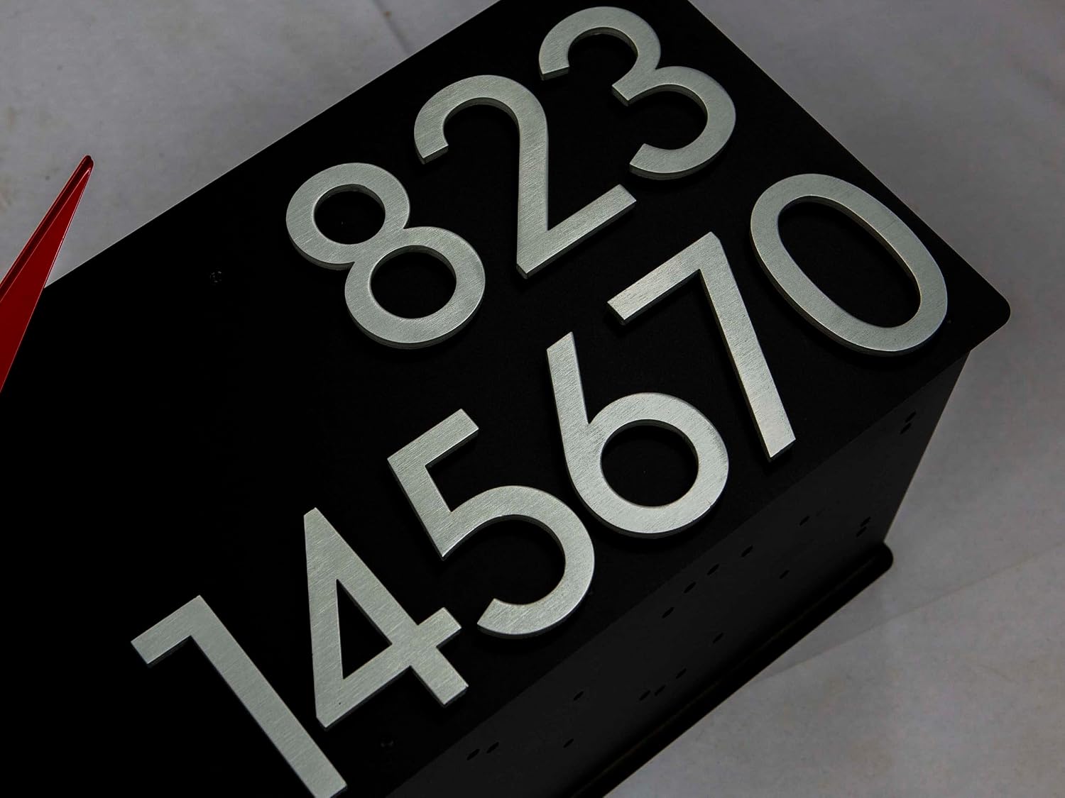 Rusty Design Contemporary Post-Mounted Mailbox with Personalized Address Numbers, Large Size #HC110 (with Five Address Numbers)