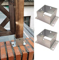 Decking Post Base for Deck Porch Handrail Railing Support, Stainless Steel Fence Post Bracket for Concrete, Pergola Stand Boots/Square Mailbox Post Anchors(2 Pcs-70x70mm)