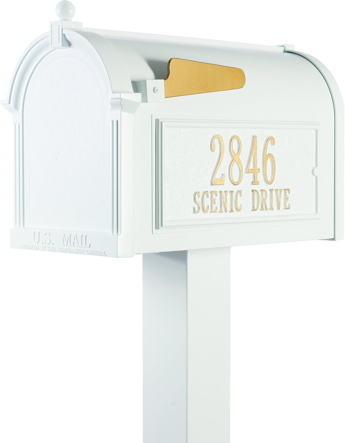 Whitehall™ Personalized Whitehall Premium Mailbox with Side Address Plaques & Post Package (4 Colors Available)