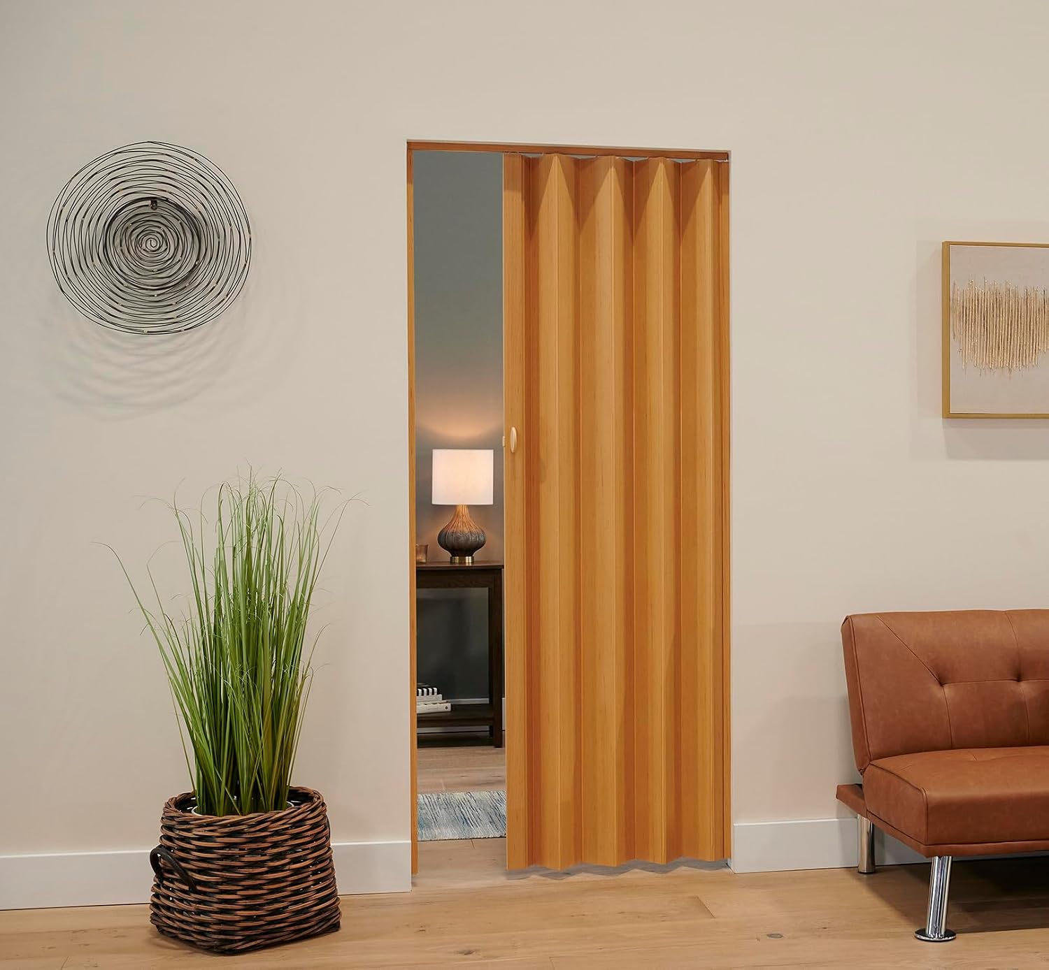 LTL Home Products Homestyle Echo Light Wood PVC 36-inch Folding Door - Brown