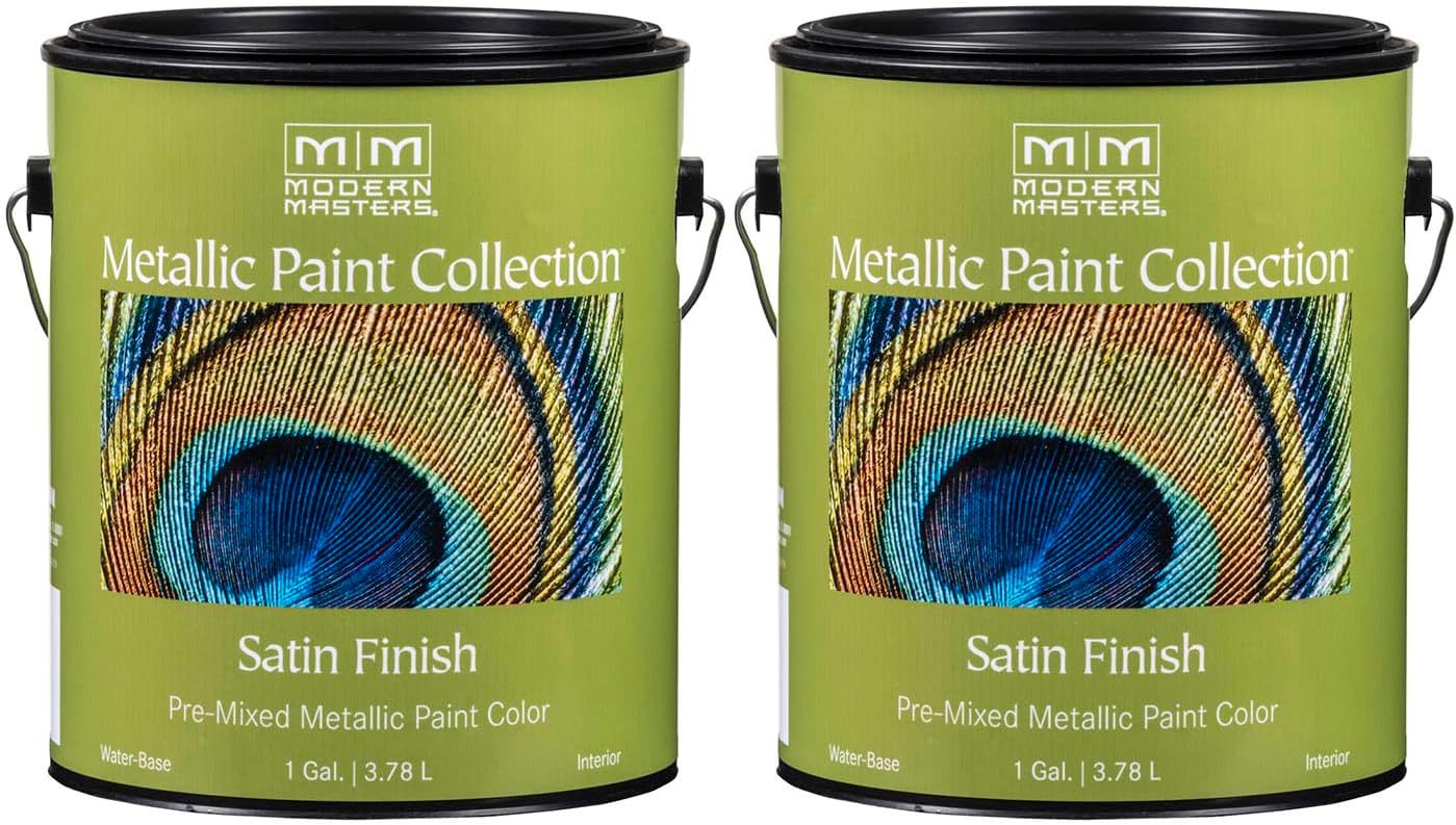 Modern Masters 2-Pack of 1 gal ME206 Champagne Metallic Paint Collection, Satin Water-Based Decorative Metallic Paint