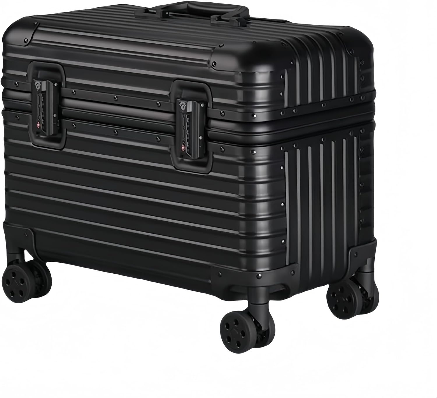 Full Aluminum Camera Carry-On Luggage DSLR Shockproof TSA lock Photography Gear Case with Removable Dividers & 360° detachable Wheels Luggage Rolling trolley case storage case (black)