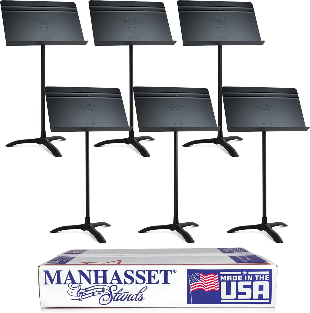 Manhasset Music Stand for Sheet Music, 48 Symphony Model (6-Pack) + Manhasset 1920 Short Storage Cart for Music Stands
