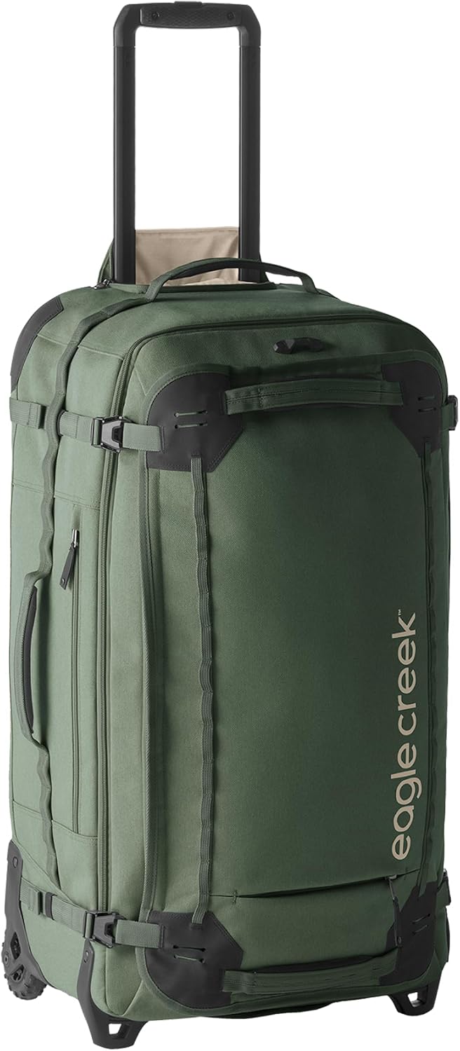 Eagle Creek Gear Warrior XE 2-Wheel Luggage to Keep Travel Items Organized - Smooth Rolling Wheels - Telescoping Handle - Padded Laptop Pocket - Jungle Green - 30'