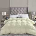 Pinch Pleated Soft 400 GSM All Season Ivory 5 Piece Queen Size Comforter Set (Comforter + 4 Pillowcases) 600 Series Egyptian Cotton Comforter Bedding Set