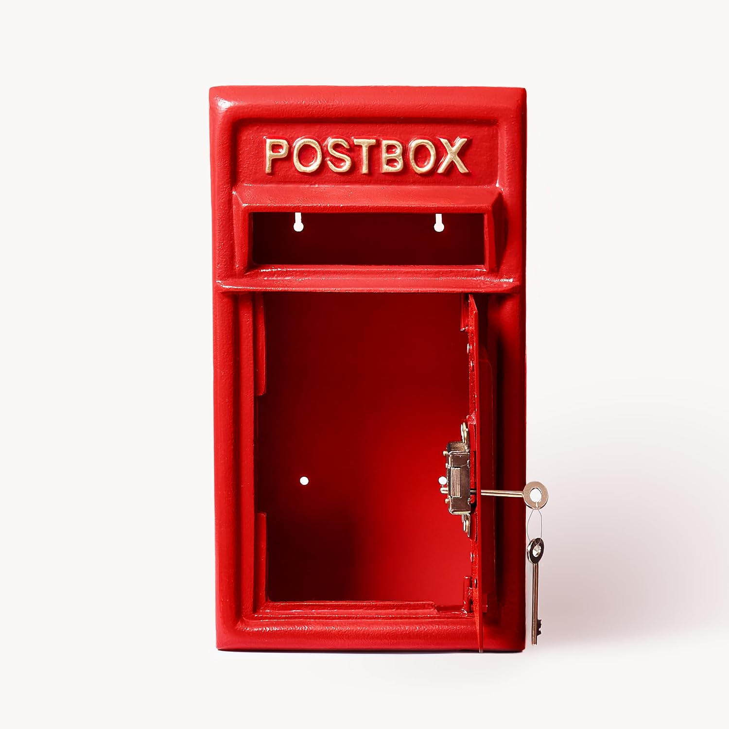 ACL Royal Mail Post Box – Red Mail Box with Lock – Pillar/Wall Mounted Post Box – Lockable Postage Box Royal Mail Replica – Durable Cast Iron Post Office Box (Post Box RED 17D x 44H)