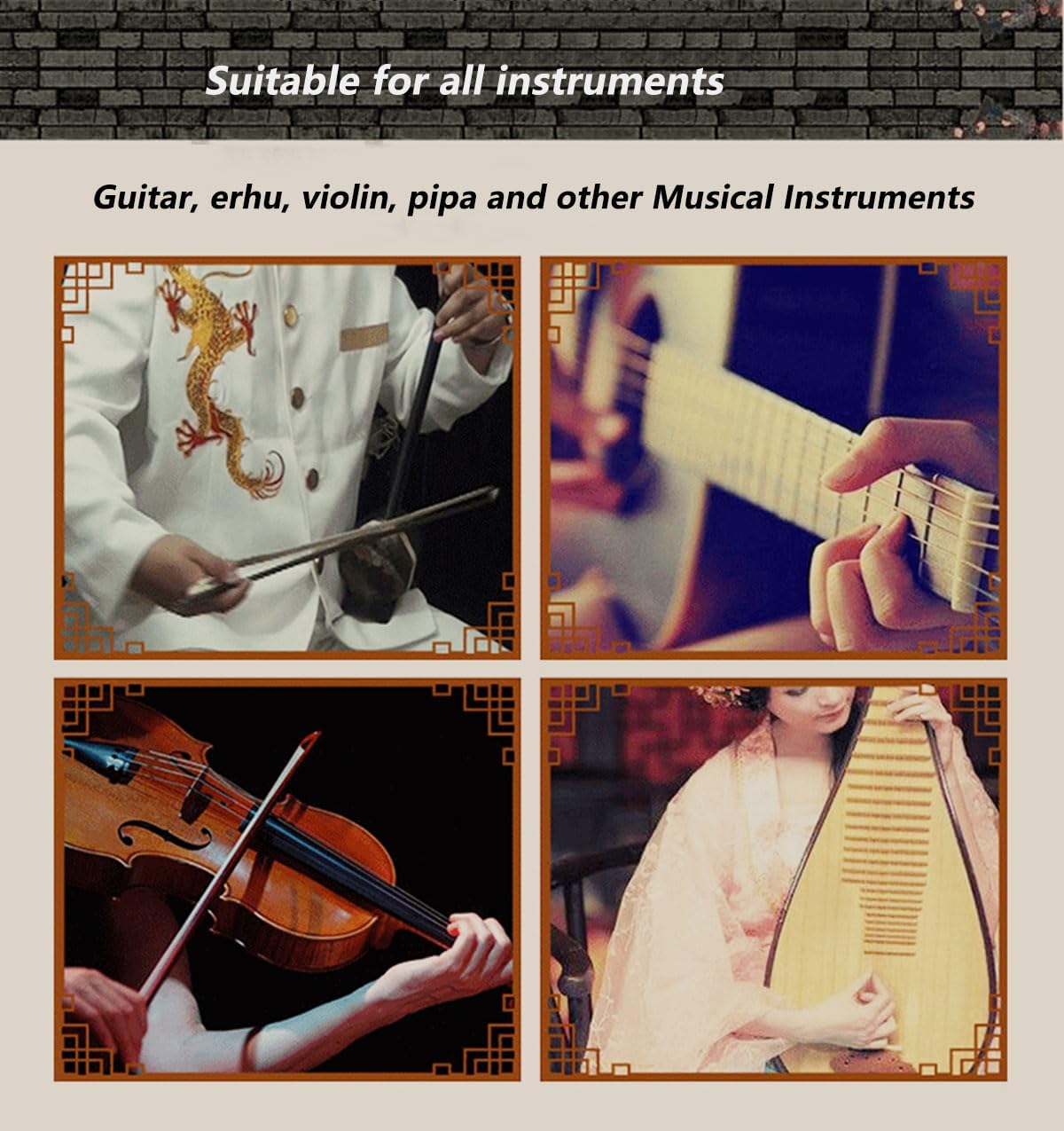 Tradition Wooden Music Sheet Stand, 2-in-1 bamboo Sheet Music Stand, Professional Music Book Holder, With Retro Hollow Elegant Pattern, Guitar Violin Music Stand