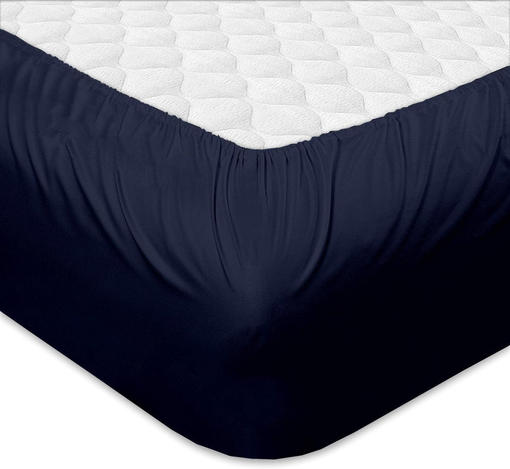 Super Soft Luxury Premium Quality 800 TC Egyptian Cotton 6 Piece Bedding Bed Sheet Set Eco Friendly Wrinkle Free Sheets 20-Inch Deep Pocket Queen Navy Blue