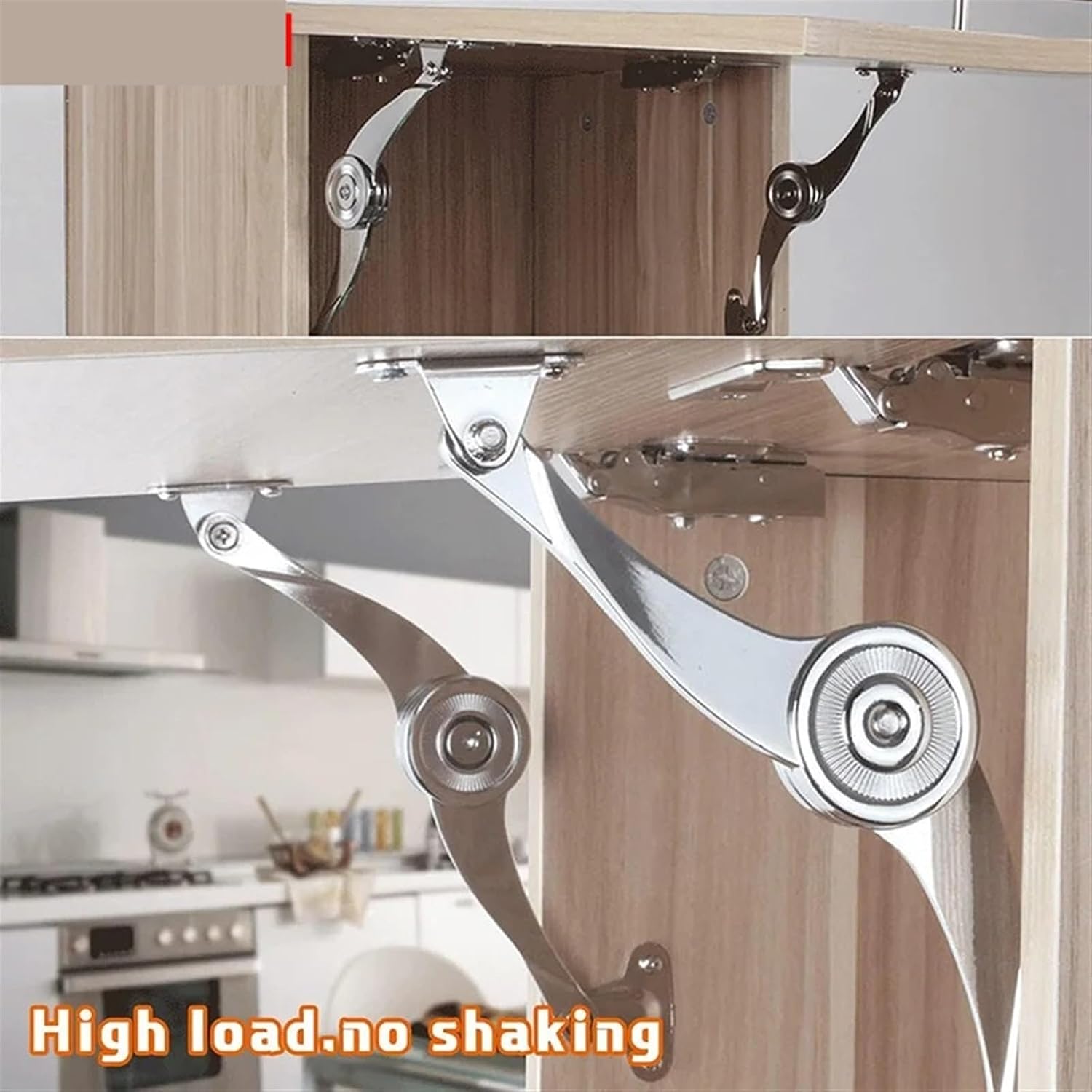 2 Pieces Lid Support Hinges Randomly Stop Door Hinges Adjustable Metal Lift and Up Hinges Cabinet Door Support Hinge
