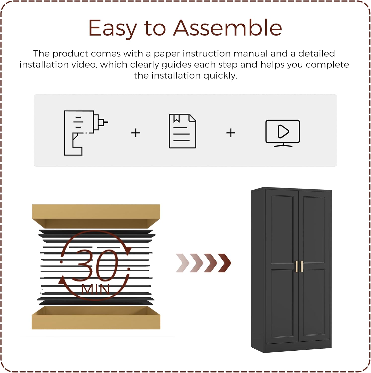 60' Tall Metal Pantry Cabinet, Black Kitchen Pantry Storage Cabinet with Doors and 3 Adjustable Shelves, Cupboard for Kitchen, Dining Room, Living Room, Bathroom