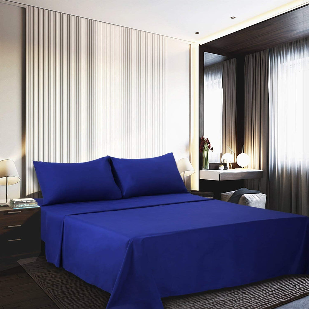Super Soft Luxury Premium Quality 800 TC Egyptian Cotton 6 Piece Bedding Bed Sheet Set Eco Friendly Wrinkle Free Sheets 20-Inch Deep Pocket California King Royal Blue