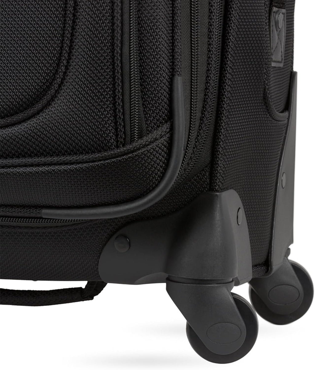 SWISSGEAR Sion Softside Expandable Spinner Luggage Durable Lightweight Travel Suitcase, Black, 3-Piece Set (Carry-On/Medium/Large)