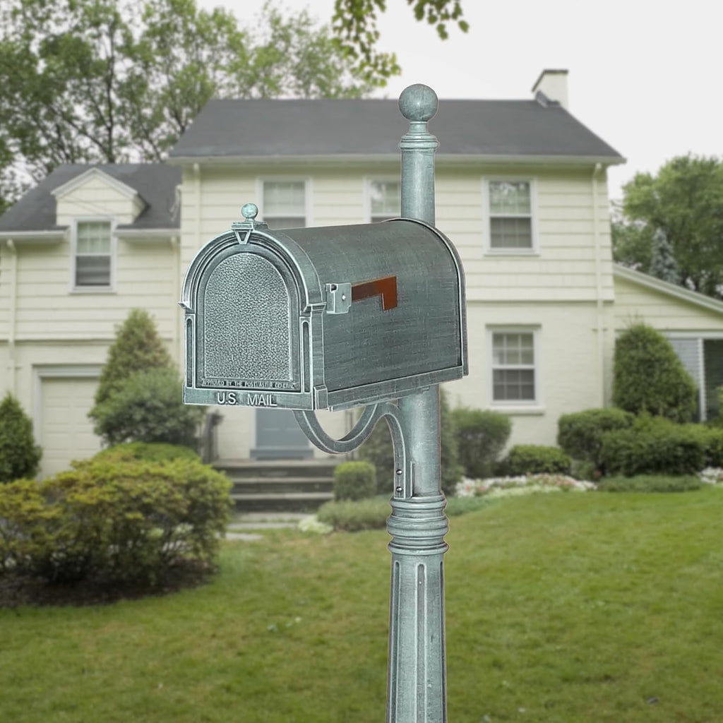 Special Lite Berkshire Curbside Mailbox - Verde Green Aluminum Mailbox for Post Mount - SCB-1015-VG