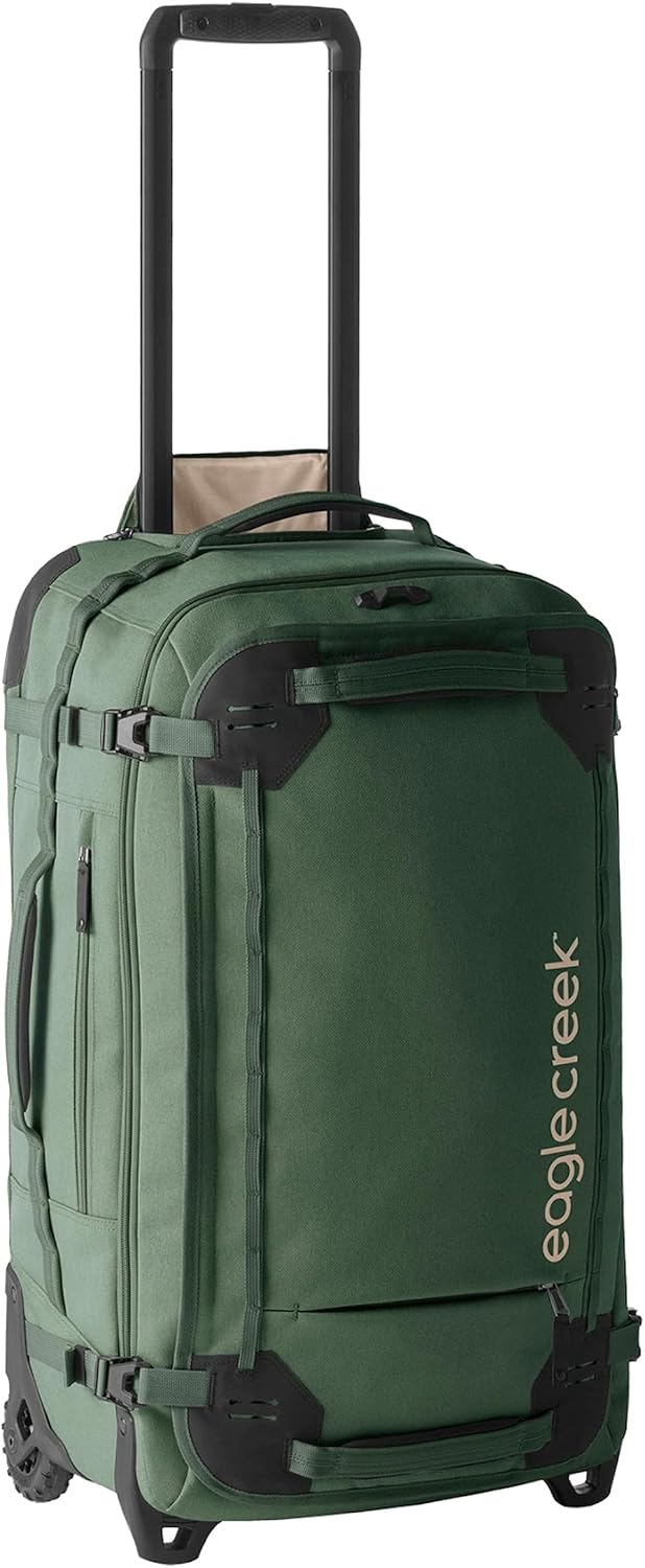 Eagle Creek Gear Warrior XE 2-Wheel Luggage to Keep Travel Items Organized - Smooth Rolling Wheels - Telescoping Handle - Padded Laptop Pocket - Jungle Green - 27'