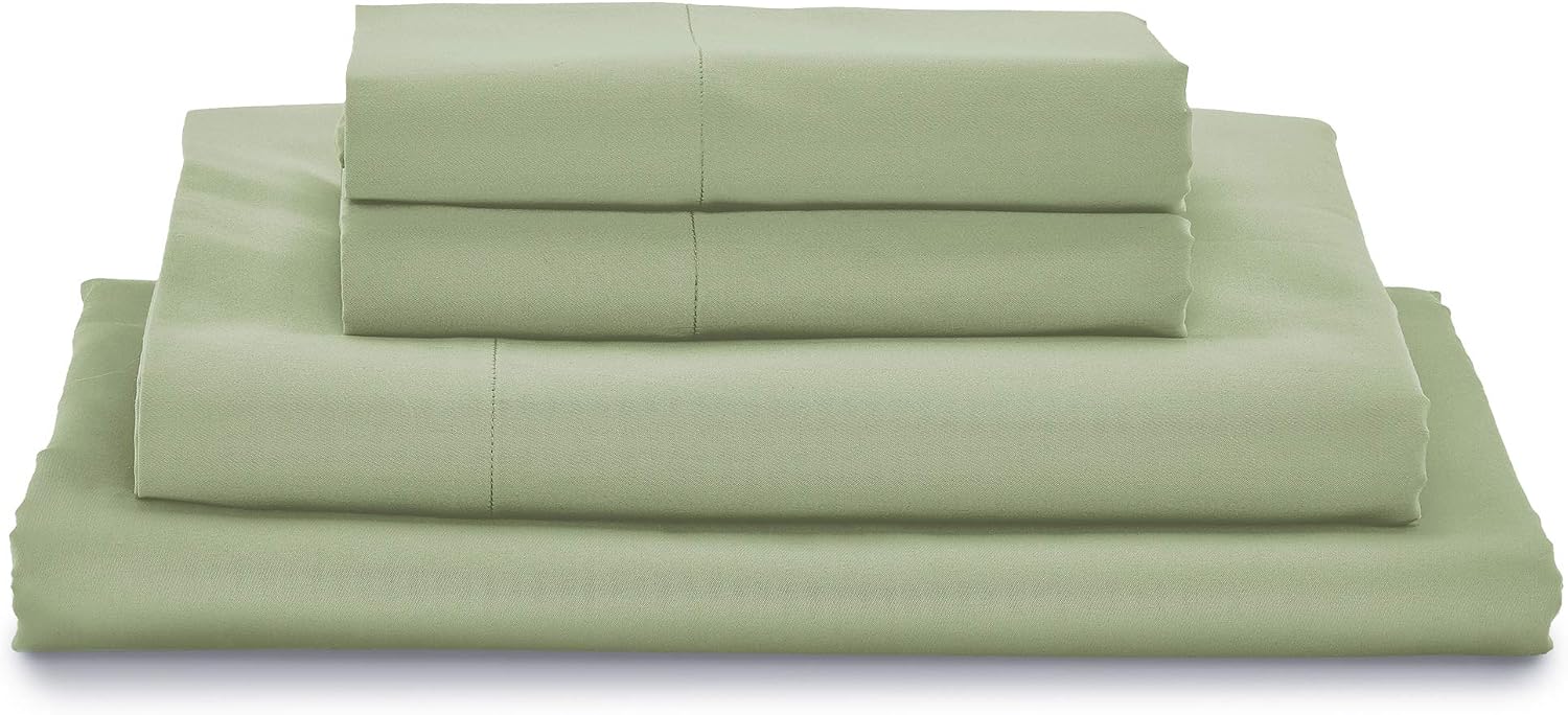 MyPillow Giza Dreams Bed Sheets, 100% Certified Giza Egyptian Cotton, Deep Pocket, Sateen Weave [King, Sage]