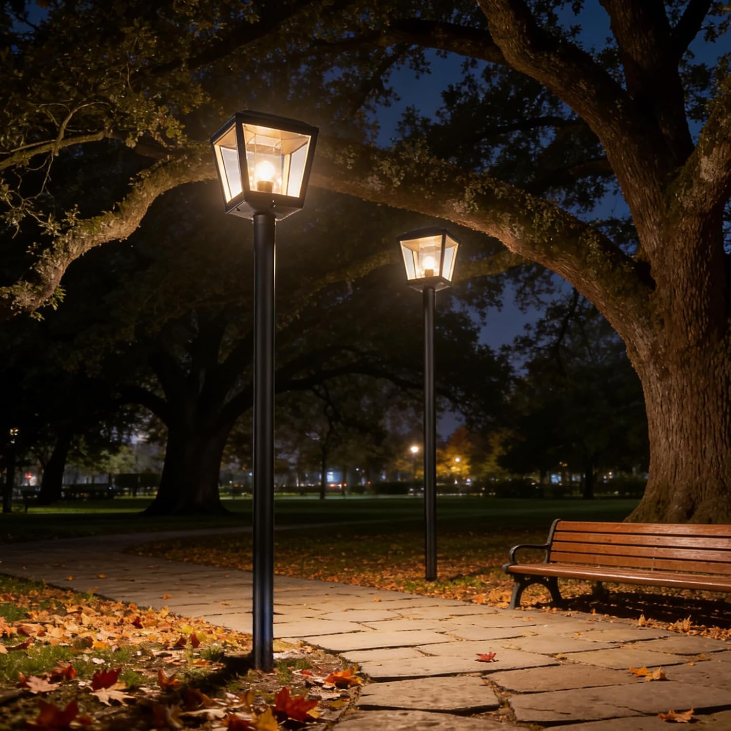 3' x 90' Black Steel Modern Outdoor Light Post Pole - Direct Burial Die-Cast Metal Lamp Post for Exterior House, Porch, Patio, Driveway, Garden, Walkway, Deck, Lawn, Terrace, Courtyard & Garage