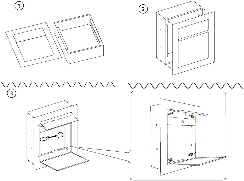 BARI by Bravios - Modern Built-in Black Mailbox
