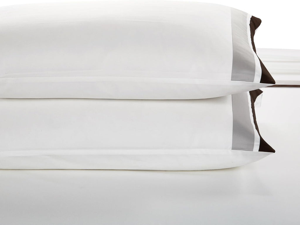 Casabolaj Shading 100% Egyptain Cotton Sateen Sheets Set,Hotel Collection Luxury Modern Style,400 Thread Count(White,Queen)