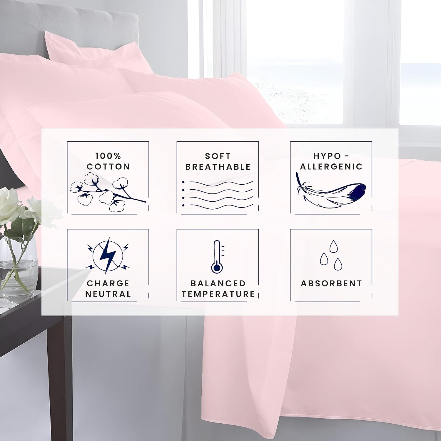 Kotton Culture Bed Sheets 4 Piece 100% Egyptian Cotton 600 Thread Count Soft Crisp Cooling Cotton Luxury Hotel Sheets Thick with 16' Inch Deep Pocket Snug Fit Sateen Weave(Pink Blush,Alaskan King)