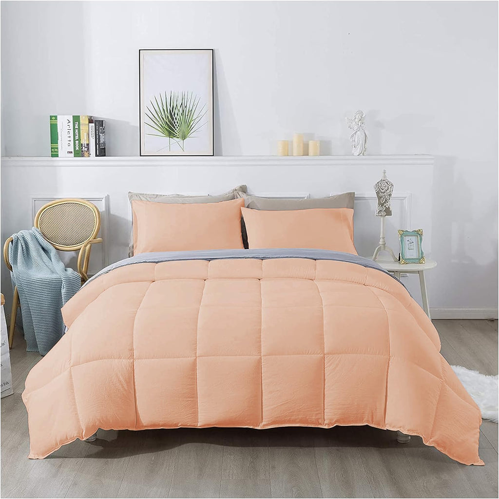 Olivia Rocco 1 Piece 1000 Thread Count Comforter Full XL/Queen Size (88' x 92') Inch 100% Egyptian Cotton Comforter 400 GSM Soft Quality - Blush Solid