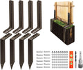 Fence Post Repair Kit, Quick Fix for Leaning/Broken 4x4/6x6 Fence Post Repair Stakes Kit Heavy Duty, Adjustable Angle, Solid Metal Anti-Rust Paint, 4 Pack/Brown