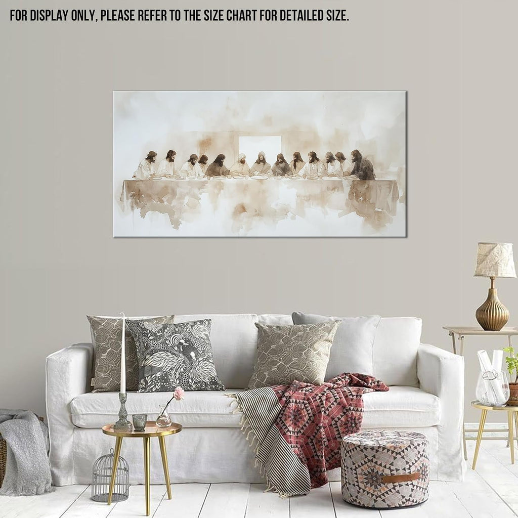 WAXWHELK The Last Supper Canvas Wall Art Dining Room Decor, Christian Jesus Religious Painting, Modern Art Poster Picture for Home Restaurant Living Room Ready to Hang, 60L x 30W