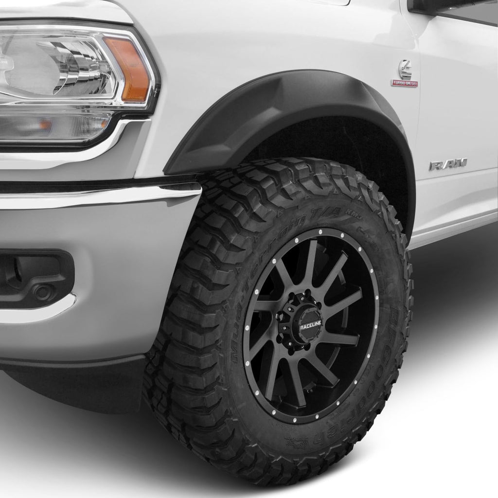 Bushwacker DRT Extended Front & Rear Fender Flares | 4-Piece Set, Black, Smooth Finish | 20951-02 | Fits 2017-2022 Ford F-250 w/ 6.8' or 8.2' Bed, F-350 Super Duty w/ 8.2' Bed