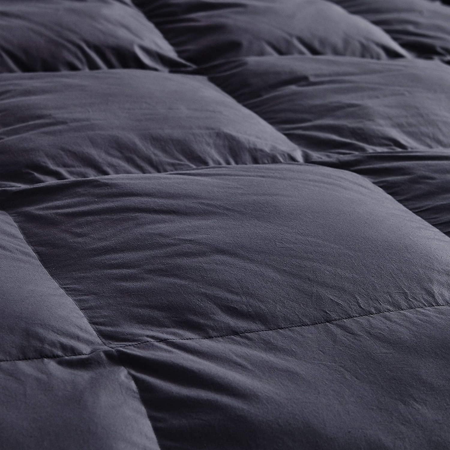 Luxurious Oversized California King 108' x 98' Siberian Goose Down Comforter, Classic Gray, Premium Baffle Box, 1200 Thread Count 100% Egyptian Cotton Cover, 750+ Fill Power (California King)
