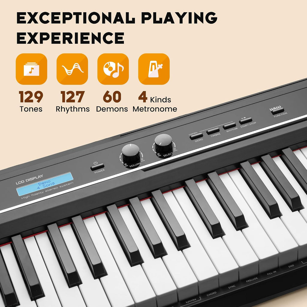CAHAYA 88-Key Digital Piano Keyboard - Semi Weighted Electric Piano for Beginners with Double X-shaped Stand 3 Pedals and a Sheet Music Holder