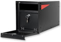 Ilyapa Locking Mailbox with Lock and Key Modern Mailboxes for Outside Post Mount - Black Powder Coated Steel, All Weather & Corrosion Resistant, Stainless Steel, Modern