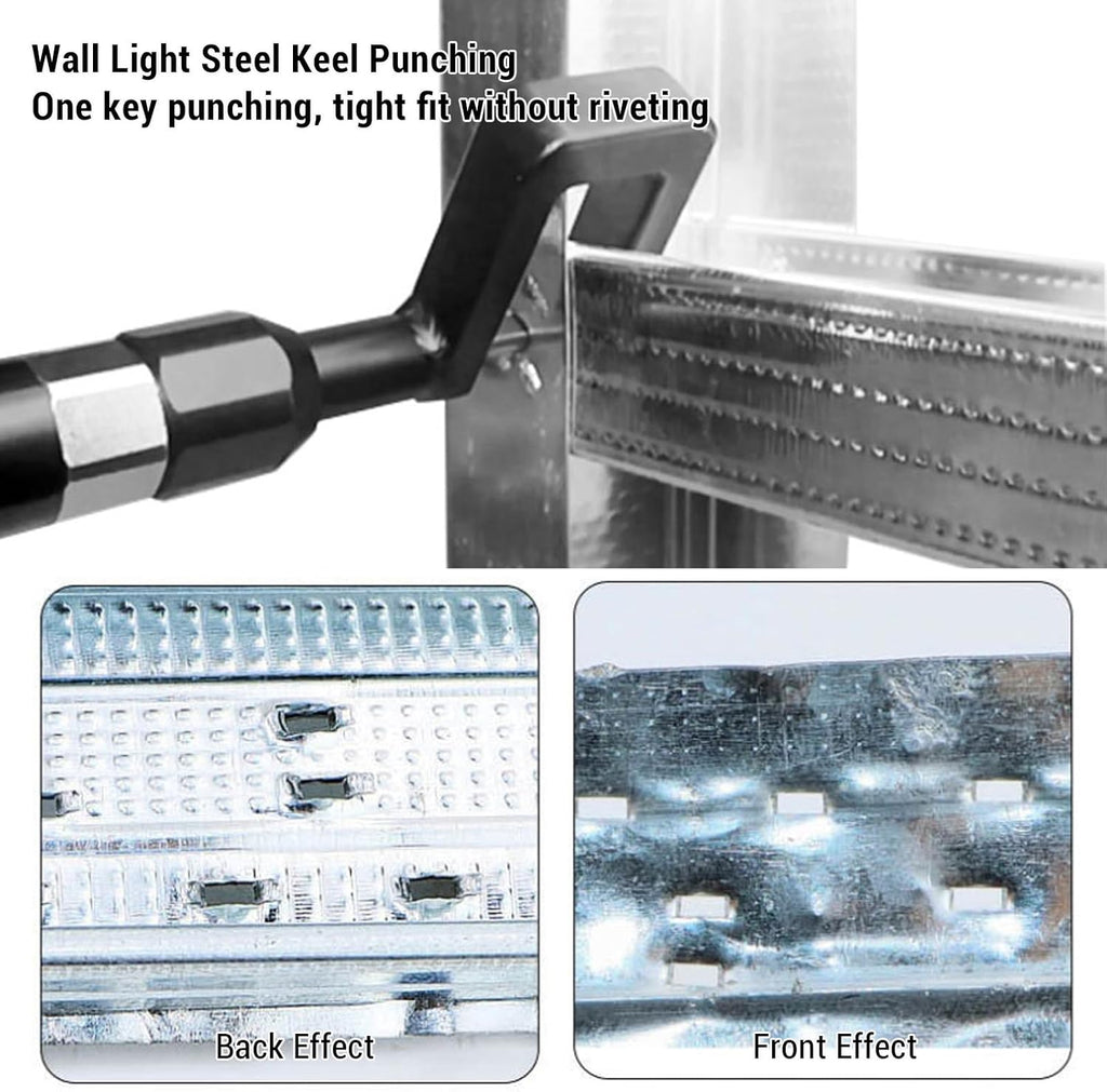 Light Steel Keel Pliers, One Key Riveting Keel Clamp Punching Gun for Plastic Metal Leather