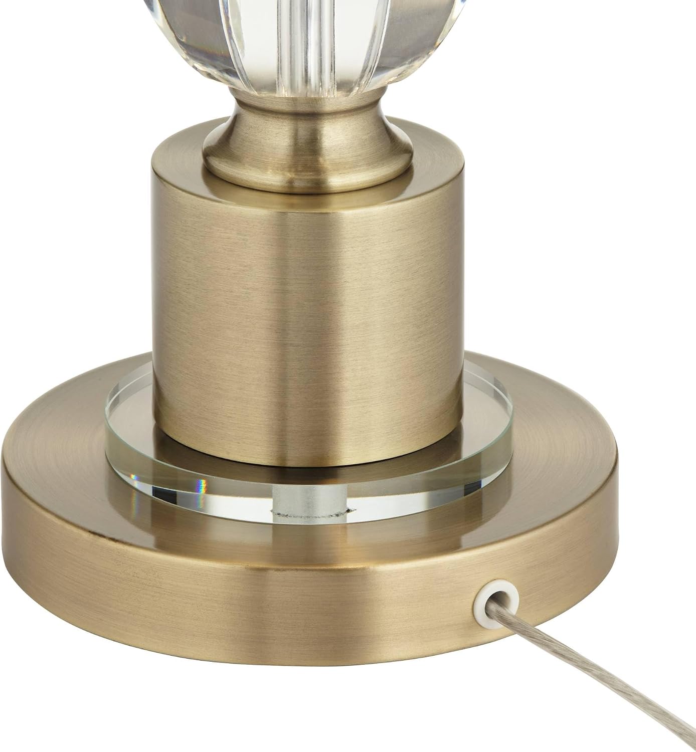 Vienna Full Spectrum Jordan 27 1/2' Tall Traditional Table Lamp Pull Chain Brass Finish Metal Crystal Single Fabric Off-White Shade Living Room Bedroom Bedside Nightstand House Office Home Reading