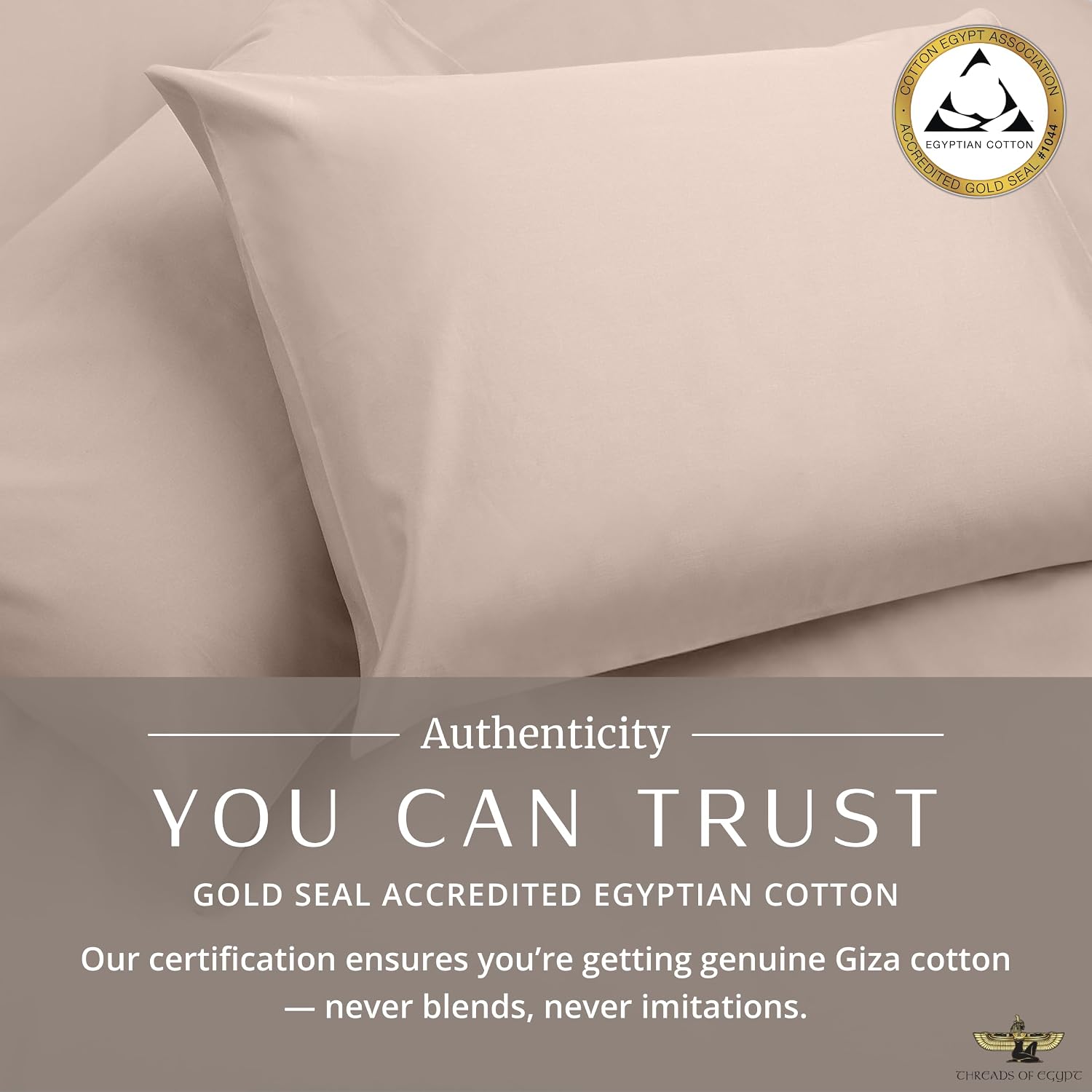 100% Egyptian Cotton Sheets California King Size | 400 Thread Count | CEA Gold Seal Certified | Ultra Soft | Cooling for Hot Sleepers | 18' Deep Pocket | California King Size [Dune]
