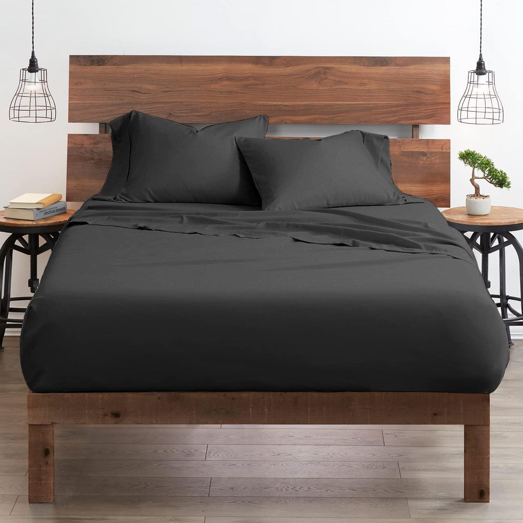 Breathable Luxury Bedding ! 800 Thread Count 100% Egyptian Cotton Queen Size 4 Piece Sheet Set Fit 15' Inch to 18' Inch Deep Pocket Grey Solid.