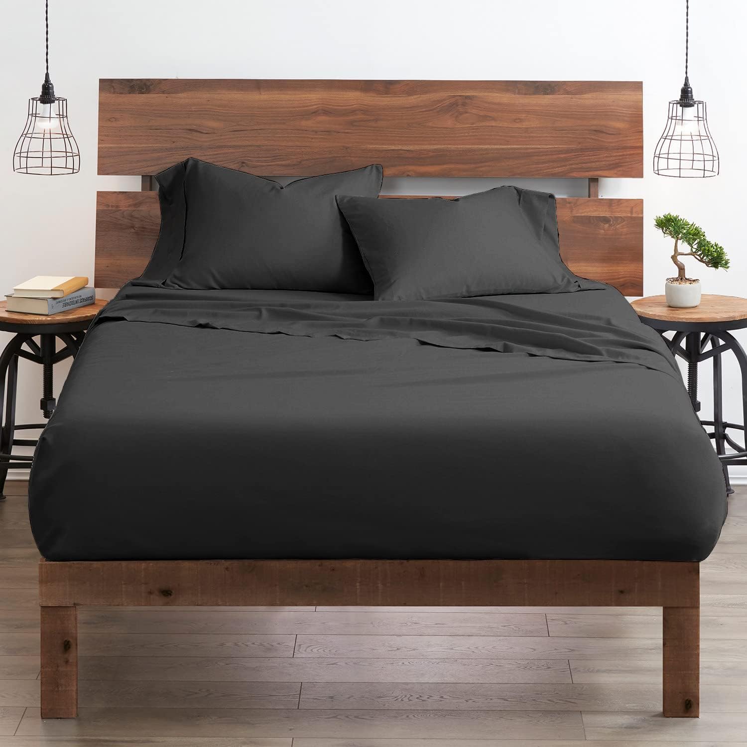Breathable Luxury Bedding ! 800 Thread Count 100% Egyptian Cotton Queen Size 4 Piece Sheet Set Fit 15' Inch to 18' Inch Deep Pocket Grey Solid.