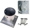 LZMZMQ 3.5 4 Inch Round Post Base, Stainless Steel Flange Anchor Base for Porch/Handrail/Railing/Fences/Mailboxes/Deck Roof, Surface Mount Post Base, 1 2 4 6 10 Pack(4pcs,Dia 120mm(4-7/10'))