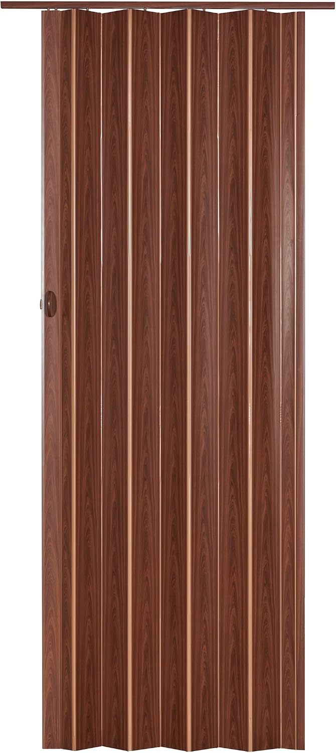 LTL Home Products 36 in. x 80 in. Vinyl PVC Interior Folding Accordion Door, Kit with Hardware, Homestyle Echo, Chestnut