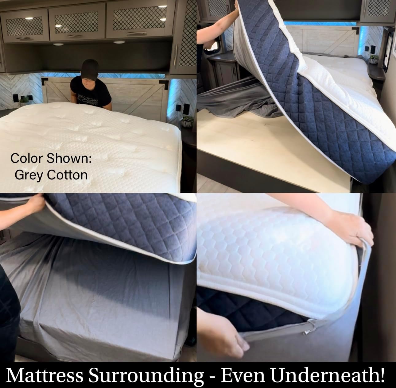 Eazy Sheetz®: Fitted Sheets That Won't Pop Off | Zipper Sheets, Stay-On Sheets, Fitted Zipper Sheets, Zip On Sheet Design (Gray) Crisp Cotton -Twin 38X75X12 Regular (11-13 inch Depth) TWR12G