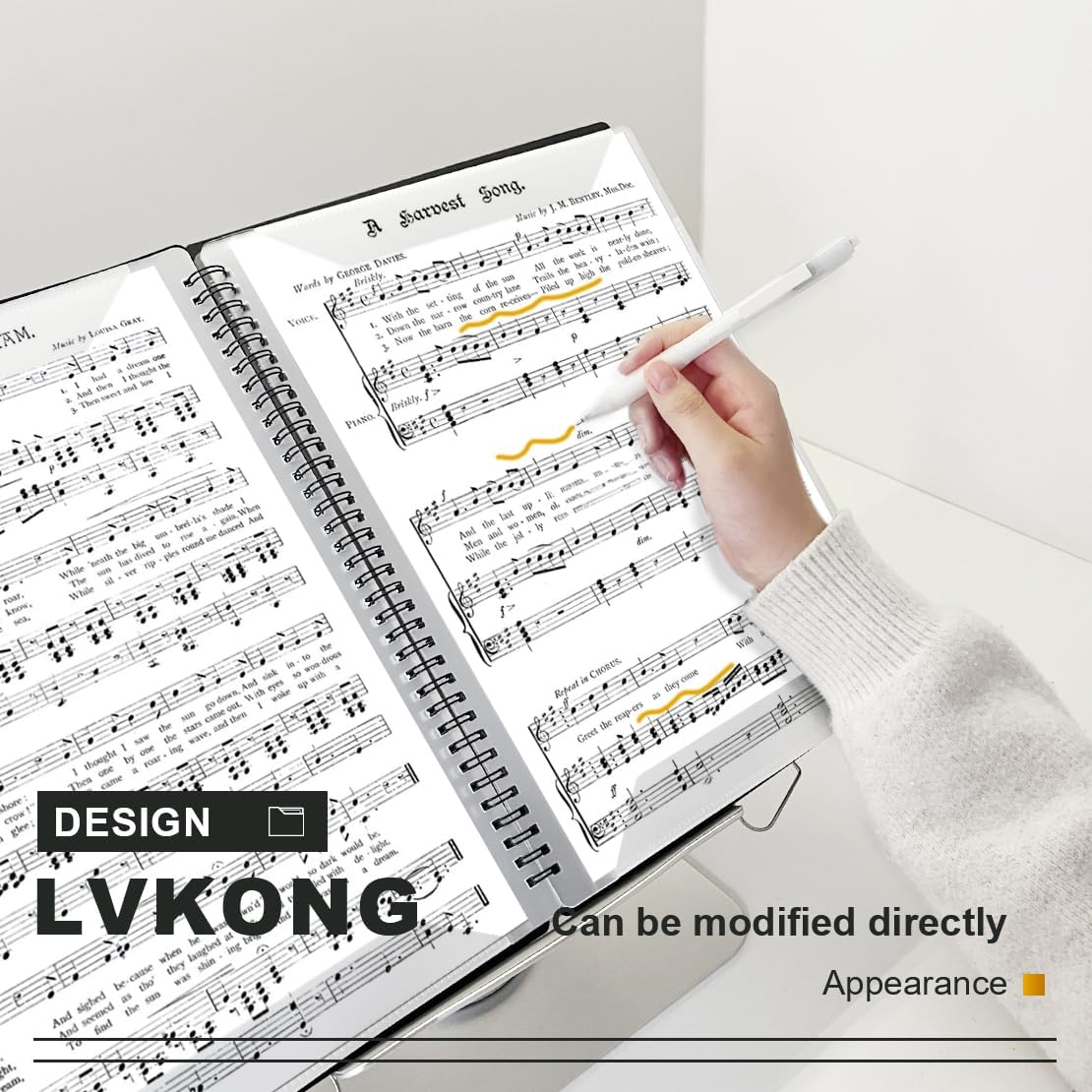 Sheet Music Folder, Sheet Music Page 8.5X 11 Inches, Sheet Music Holder Allow Annotations,40 Pages Spiral Sheet Music Binder Organizer, Sheet Music Storage (20 Pack)