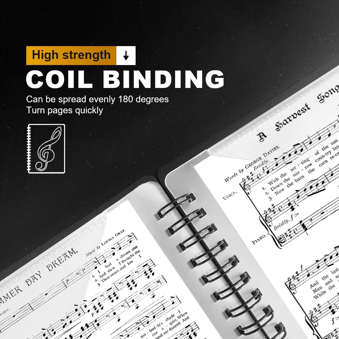 Sheet Music Folder, Sheet Music Page 8.5X 11 Inches, Sheet Music Holder Allow Annotations,40 Pages Spiral Sheet Music Binder Organizer, Sheet Music Storage (20 Pack)