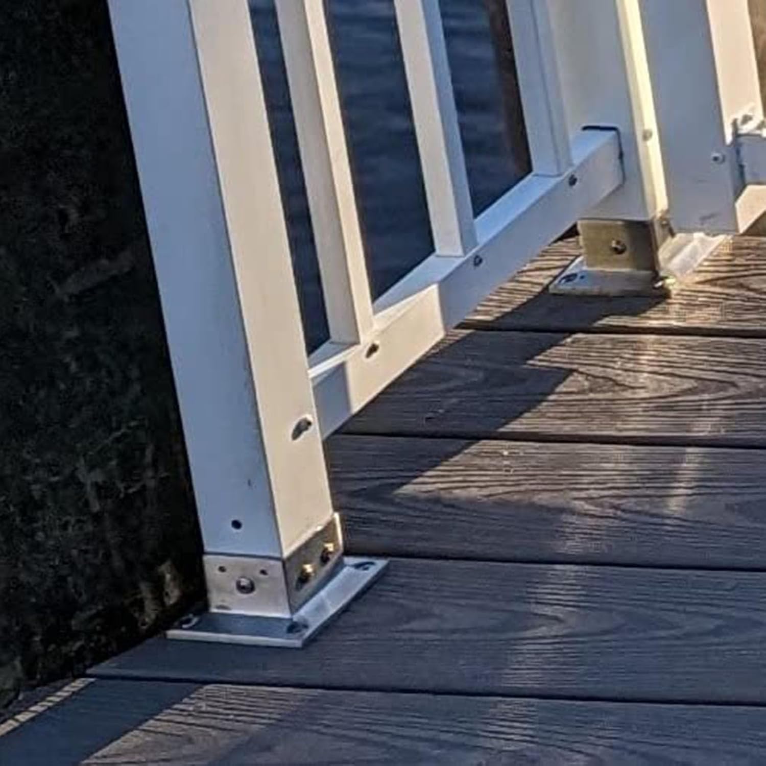 2 Pack Square Column Base Plate - Wood Fence Post Anchor with Installation Kit for Concrete/Deck/Pergola/Mailbox(100x100mm)