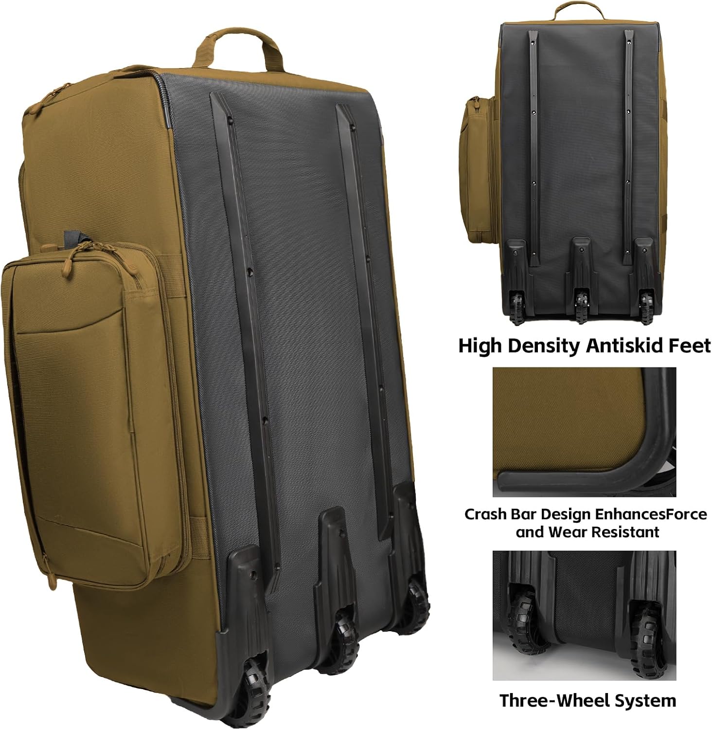 120L 3-Wheel Rolling Duffle Bag - Heavy Duty Military Deployment Bag, Durable Wheeled Duffle Luggage for Travel, Camping & Outdoor Adventures