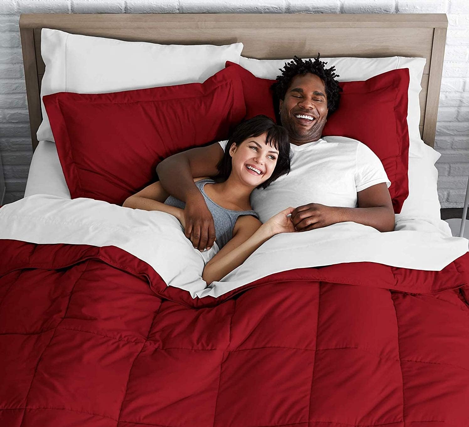 Queen Comforter Set Egyptian Cotton 1000 Series Burgundy 400 GSM Queen Size Comforter Set (Comforter + 2 Pillowcases) Comforter for Queen Size Bed