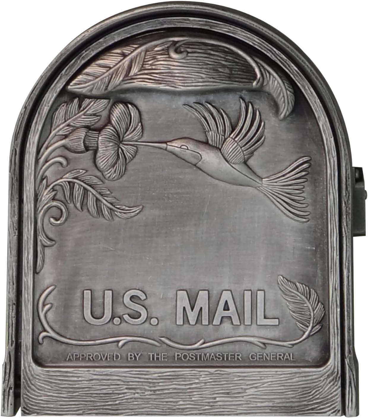 Special Lite Hummingbird Curbside Mailbox - Swedish Silver Aluminum Mailbox for Post Mount - SCB-1005-SW