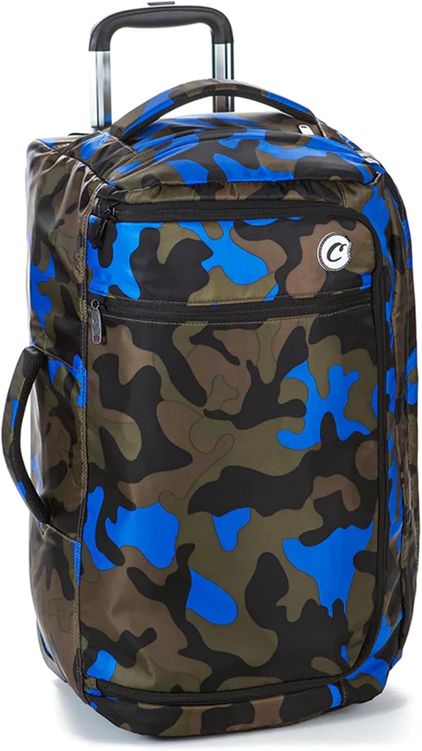 Cookies Trek Roller Smell Proof Travel Bag – Oversized Rolling Luggage with Double Zipper, Durable Nylon Canvas Build, Extra Large Storage for Travel, Gear, Road Trips & Streetwear Carry – Navy Camo