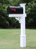 4Ever Products The Nixon Vinyl/PVC Mailbox Post (Includes Mailbox) Complete Decorative Curbside Mailbox System with Classic Traditional Style (Black Mailbox)