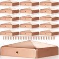 Tandefio 16 Pcs 6x6'' Solid Copper Post Caps Fence Pyramid Decking Caps with Screw for Metal Wood Cedar Fence Deck Corridors Mailbox Posts End Cover