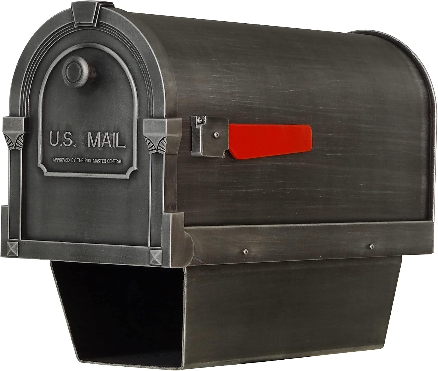 Special Lite Savannah Curbside Mailbox with Paper Tube - Swedish Silver Aluminum Mailbox for Post Mount - SCS-2014-SW