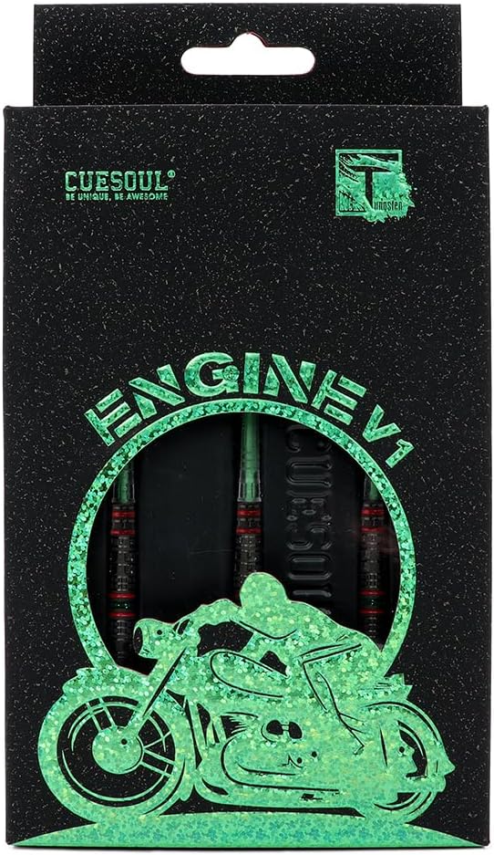 CUESOUL Engine 18/19/20/21g Soft Tip 90% Tungsten Dart Set with Oil Paint Finished and Unifying ROST T19 Carbon Flight
