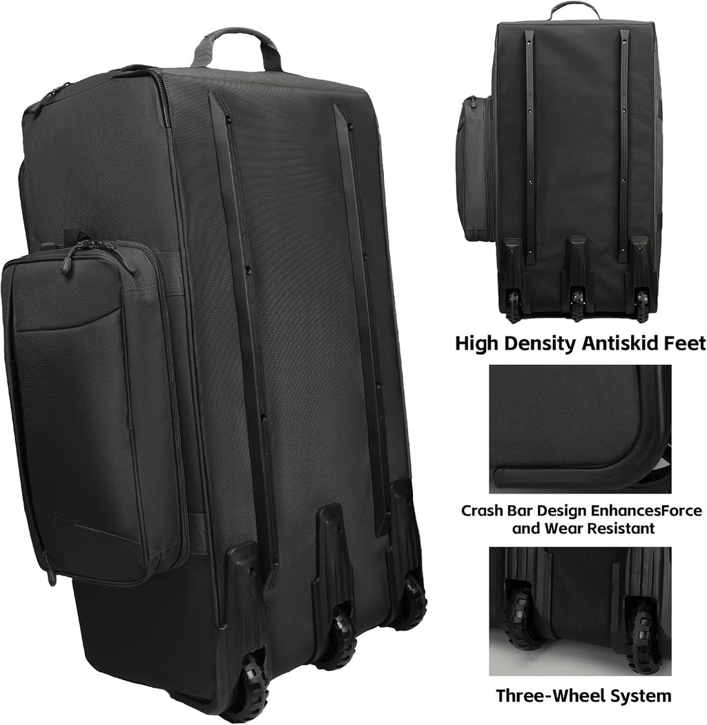 120L 3-Wheel Rolling Duffle Bag - Heavy Duty Military Deployment Bag, Durable Wheeled Duffle Luggage for Travel, Camping & Outdoor Adventures
